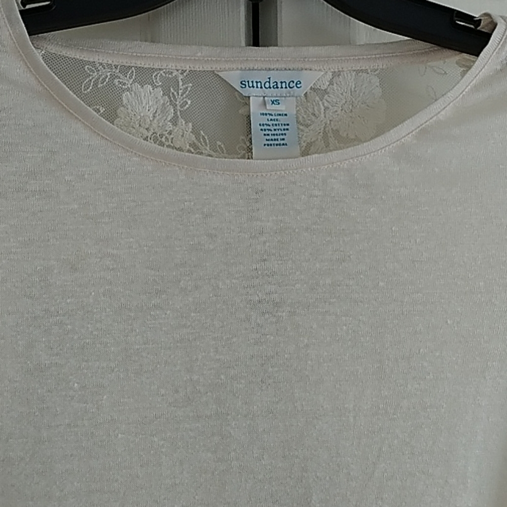 Sundance, 100% Linen & Lace Top XS - Picture 2 of 11